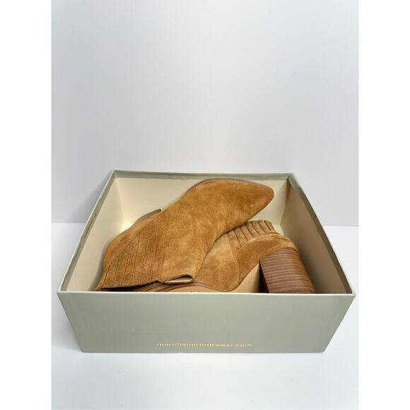 Marc Fisher Ankle Boots Womens Size 6.5 Tan Block Heel Suede Leather Booties New - Picture 10 of 10